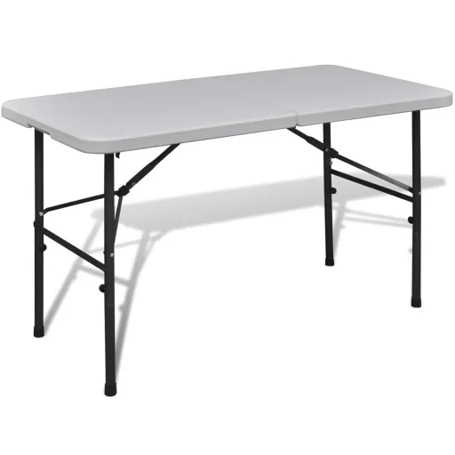 Mesa de Jardín Plegable 122 cm HDPE Blanco