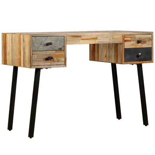Escritorio de Teca Maciza Reciclada 110x50x76 cm