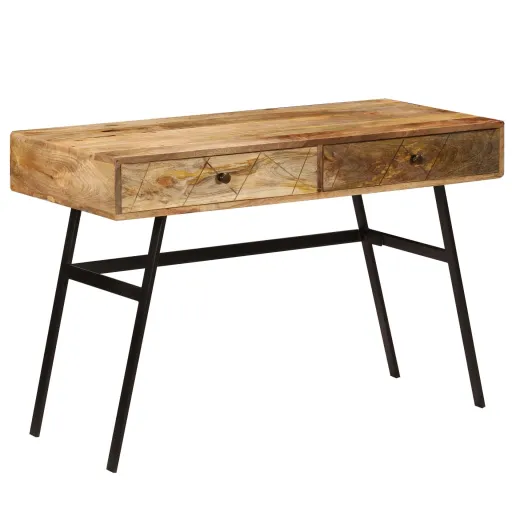 Escritorio Con Cajones Madera Maciza de Mango 110x50x76 cm