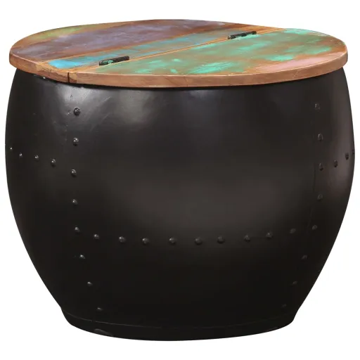 Mesa de Centro de Madera Maciza Reciclada 53x43 cm