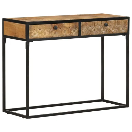 Mesa Consola de Madera Maciza de Mango 100x35x75 cm