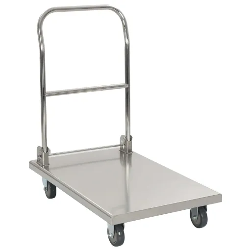 Carro Portaequipajes Acero Inoxidable Plateado 82x53x86 cm