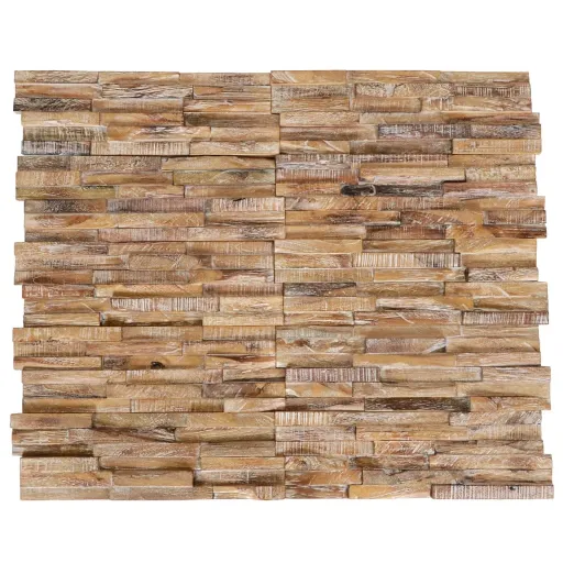 Paneles de Revestimiento de Pared 3D 10 Uds Madera Teca 1,01 m²