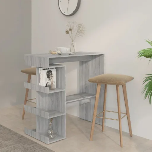 Mesa Bar Estante Almacenaje Gris Sonoma 100x50x101,5 cm