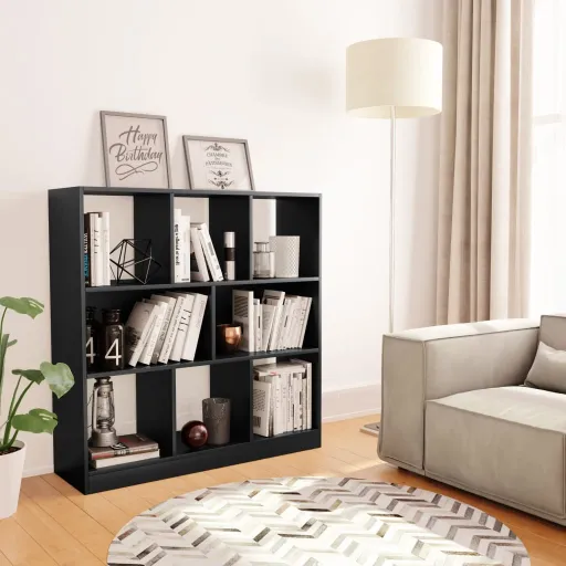 Estantería Librería Madera Contrachapada Negro 97,5x29,5x100cm