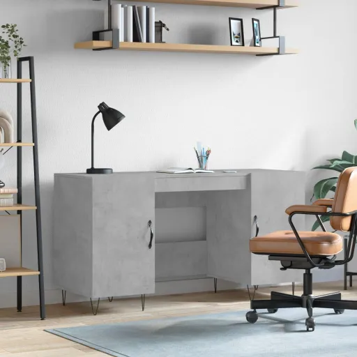Escritorio Madera de Ingeniería Gris Hormigón 140x50x75 cm