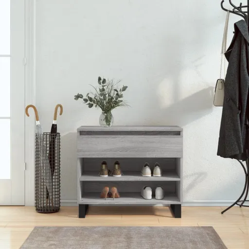 Mueble Zapatero Madera Contrachapada Gris Sonoma 70x36x60 cm