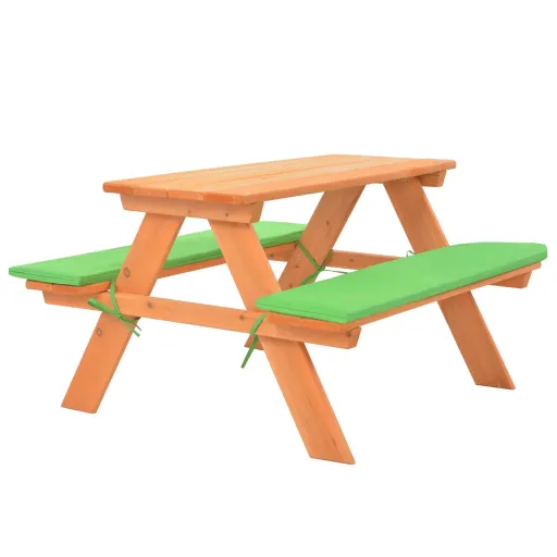 Mesa de Pícnic Para Niños Con Bancos Madera Abeto 89x79x50 cm