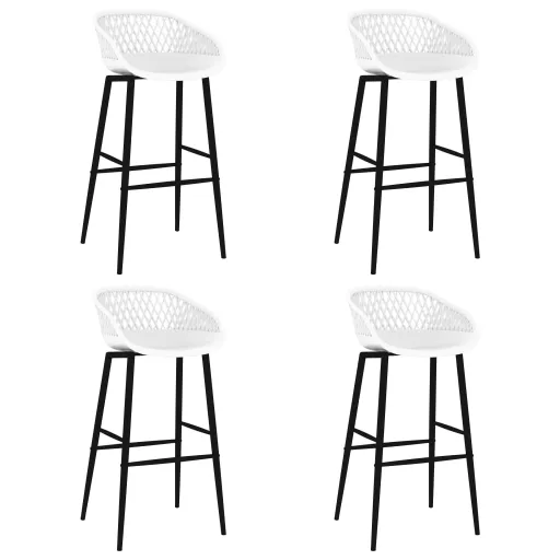 Taburetes de Cocina 4 Unidades Blanco