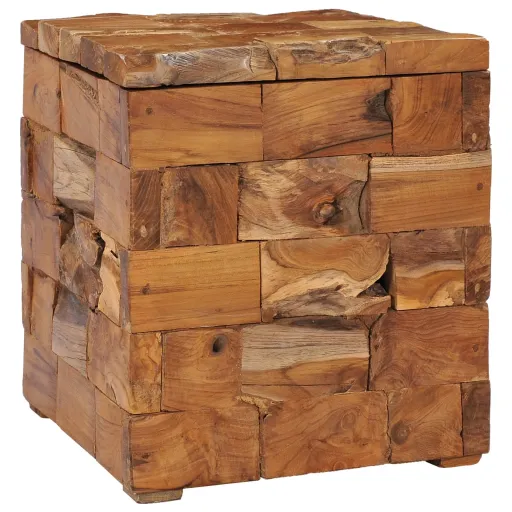 Taburete Con Almacenamiento Madera Maciza de Teca