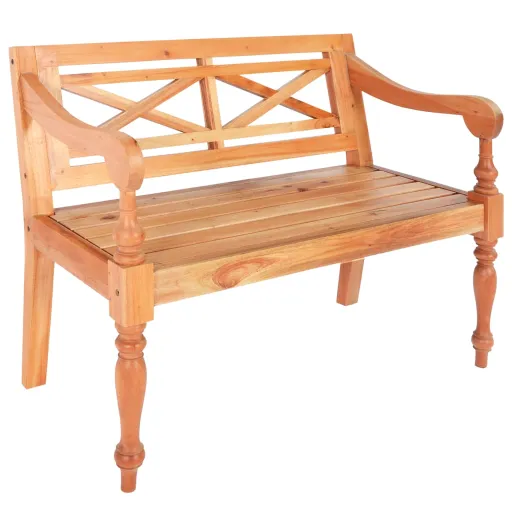 Banco Batavia de Madera Maciza de Caoba Marrón 98 cm