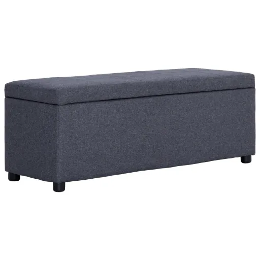 Banco Con Espacio de Almacenaje 116 cm Poliéster Gris Oscuro