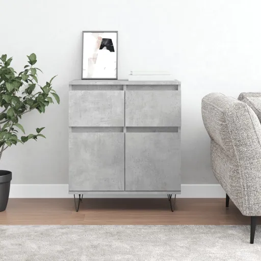 Aparador de Madera Contrachapada Gris Hormigón 60x35x70 cm