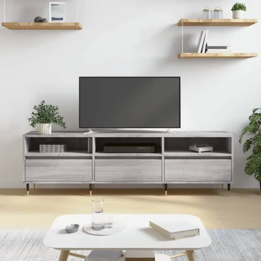 Mueble Para TV Madera Contrachapada Gris Sonoma 150x30x44,5 cm