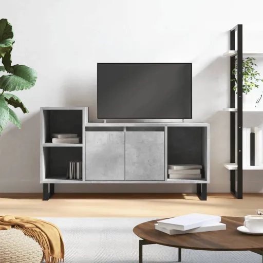 Mueble Para TV Madera Contrachapada Gris Hormigón 100x35x55 cm