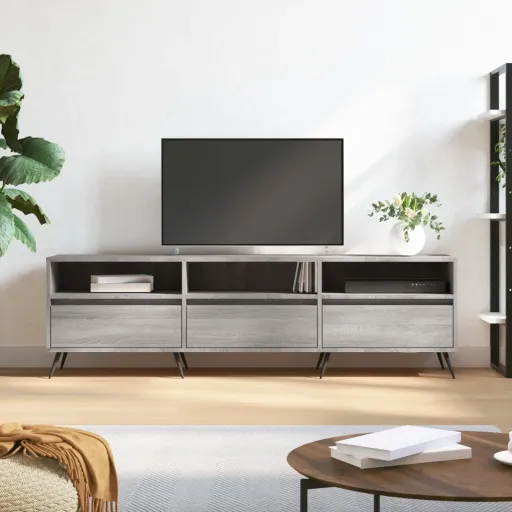 Mueble Para TV Madera Contrachapada Gris Sonoma 150x30x44,5 cm