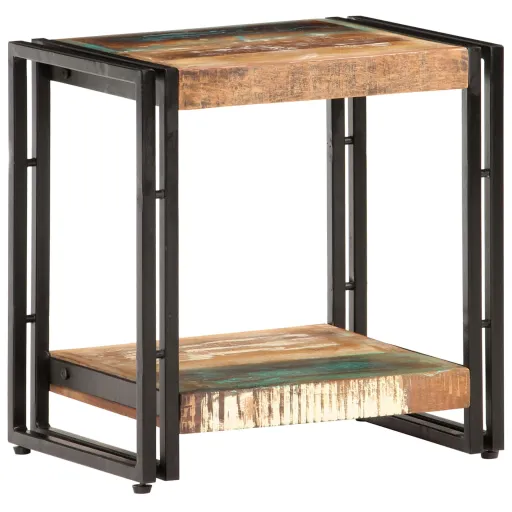 Mesa Auxiliar de Madera Maciza Reciclada 40x30x40 cm