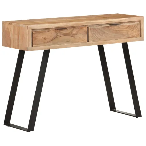 Mesa Consola de Madera de Acacia Bordes Naturales 100x35x76 cm