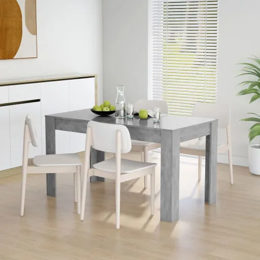 Mesa de Comedor Contrachapada Gris Hormigón 140x74,5x76 cm