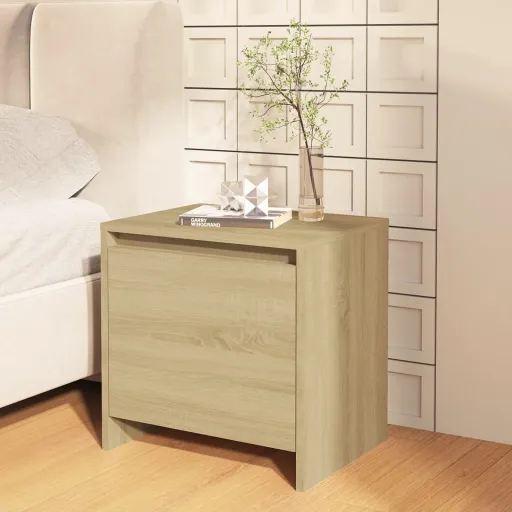 Mesita de Noche Madera Ingeniería Roble Sonoma 45x34,5x44,5 cm
