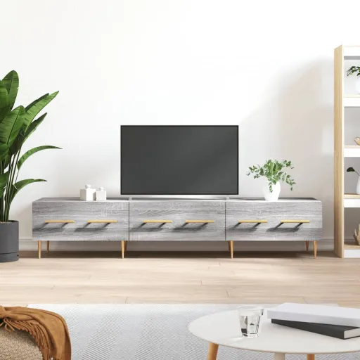 Mueble de TV Madera de Ingeniería Gris Sonoma 150x36x30 cm