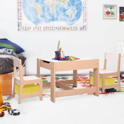 Mesa Infantil Con 2 Sillas MDF