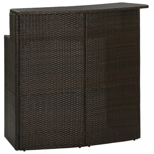 Mesa Alta de Jardín Ratán Sintético Marrón 120x55x110 cm