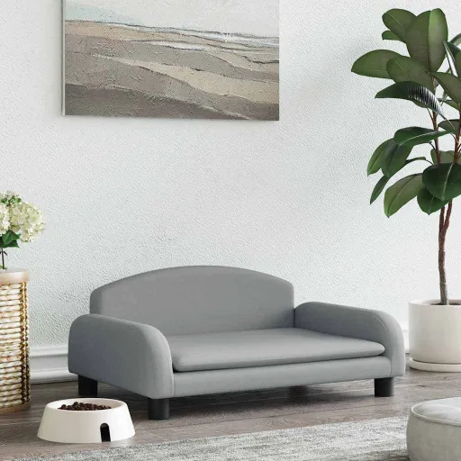 Cama Para Perros de Tela Gris Claro 70x45x30 cm