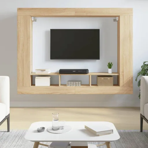 Mueble de TV Madera de Ingeniería Roble Sonoma 152x22x113 cm