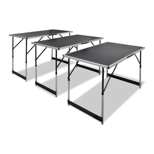Mesas de Empapelar Plegables de Altura Ajustable 3 Unidades