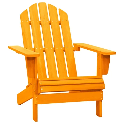 Silla de Jardín Adirondack Madera Maciza de Abeto Naranja