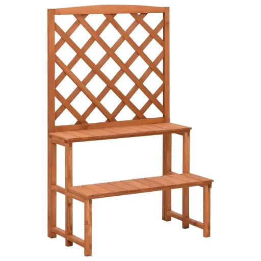 Soporte de Plantas y Enrejado Madera de Abeto 70x42x115 cm