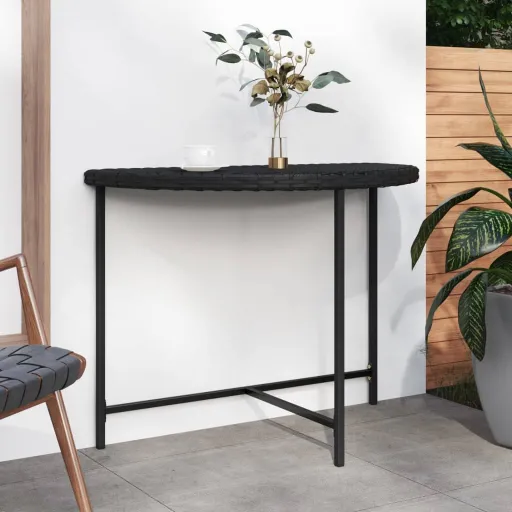 Mesa de Jardín de Ratán Sintético Negra 100x50x75 cm
