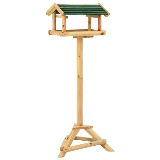 Comedero Para Pájaros Con Soporte Madera de Abeto 37x28x100 cm
