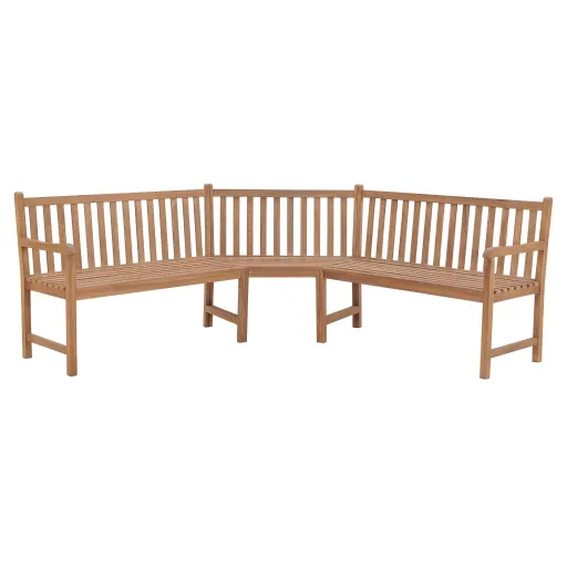 Banco de Esquina de Jardín Madera Maciza Teca 185x185x90 cm