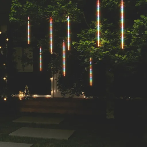 Luces Meteorito 8 Uds de Colores 288 LEDs Interior Exterior