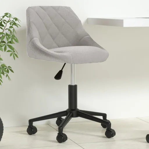 Silla de Oficina Giratoria de Terciopelo Gris Claro