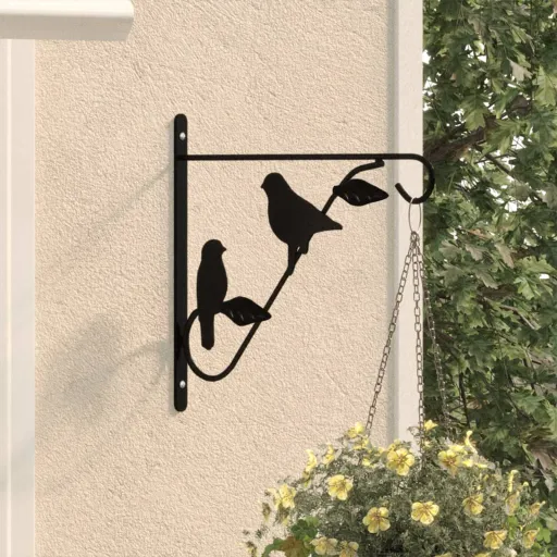 Soportes Para Cestas Colgantes 4 Unidades Acero Negro