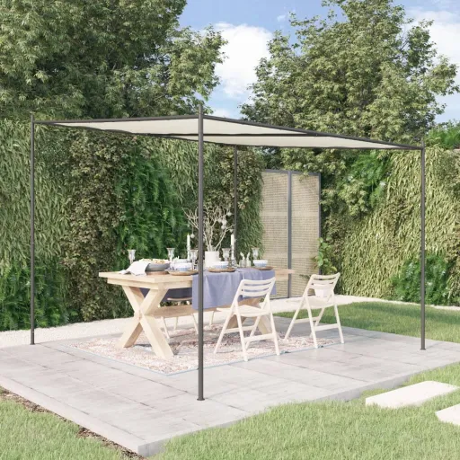 Cenador Acero y Tela Blanco 3x3m 180 g/m²