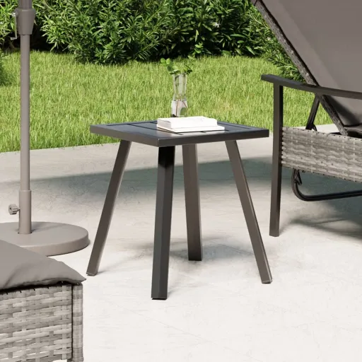 Mesa de Jardín de Acero Gris Antracita 34x34x38 cm