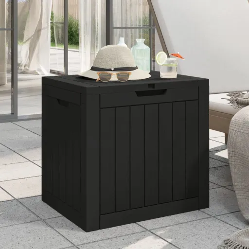 Caja de Almacenaje de Jardín Polipropileno Negra 55,5x43x53 cm