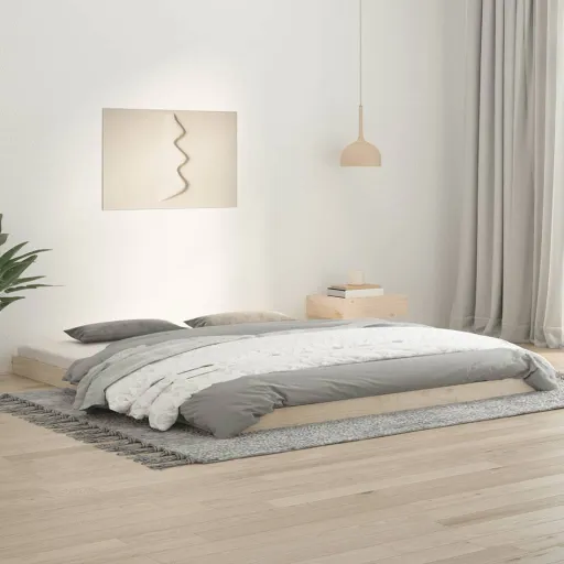 Estructura de Cama Sin Colchón Madera Maciza de Pino 180x200 cm