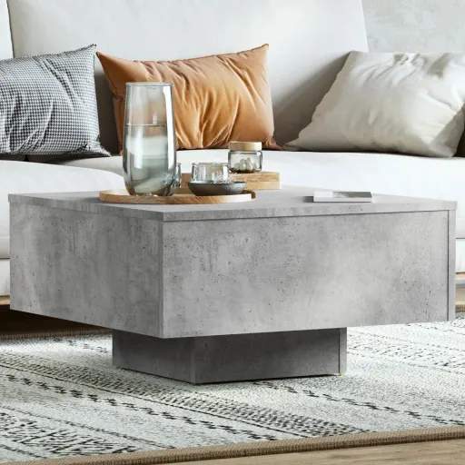 Mesa de Centro Madera de Ingeniería Gris Hormigón 60x60x31,5 cm