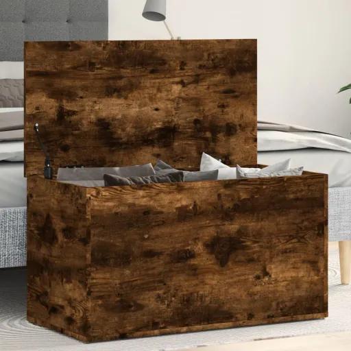 Baúl Almacenaje Madera Contrachapada Roble Ahumado 84x42x46 cm