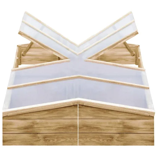 Invernadero de Madera de Pino Impregnada 2 Uds 200x50x35 cm