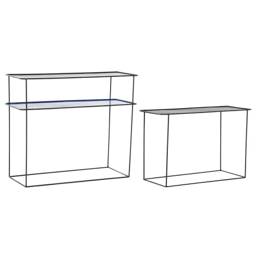 Juego de Muebles DKD Home Decor Azul Negro 70 x 27 x 45 cm 40 x 27 x 45 cm 80 x 27 x 65 cm 80 x 27,5 x 65 cm