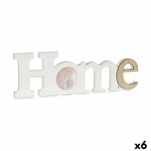 Marco de Fotos Gift Decor Home Blanco Marrón Madera MDF (6 Unidades)