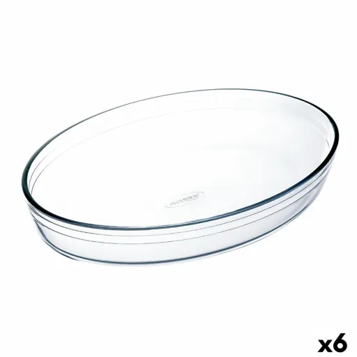 Fuente Para Horno Ô Cuisine Ocuisine Vidrio Transparente Vidrio Ovalada 26,2 x 17,9 x 6,2 cm (6 Unidades)