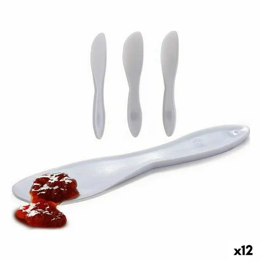 Set de Cuchillos Kinvara Blanco Plástico 18 x 10 x 1 cm 18 x 3,5 x 1 cm 3 Piezas (12 Unidades)