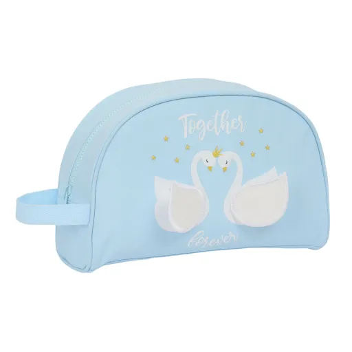 Neceser Escolar Glow Lab Cisnes Azul Claro 28 x 18 x 10 cm